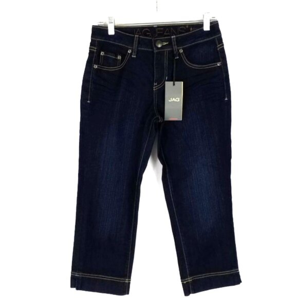 Jag Jeans Dark Wash Classic Fit Cropped Denim Capri Jeans Womens Size 4 NWT - Picture 2 of 12